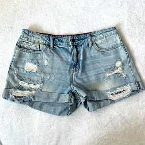 Distressed Denim Shorts